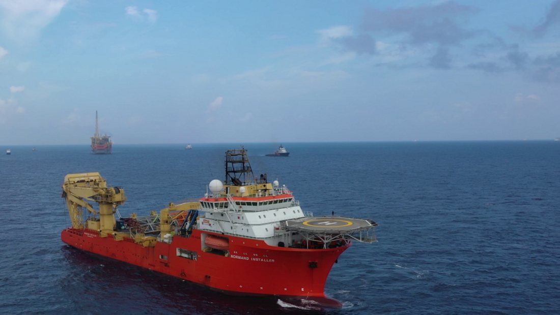 WATCH NOW: scenes from Normand Installer vessel performing installation work of Liza Unity FPSO